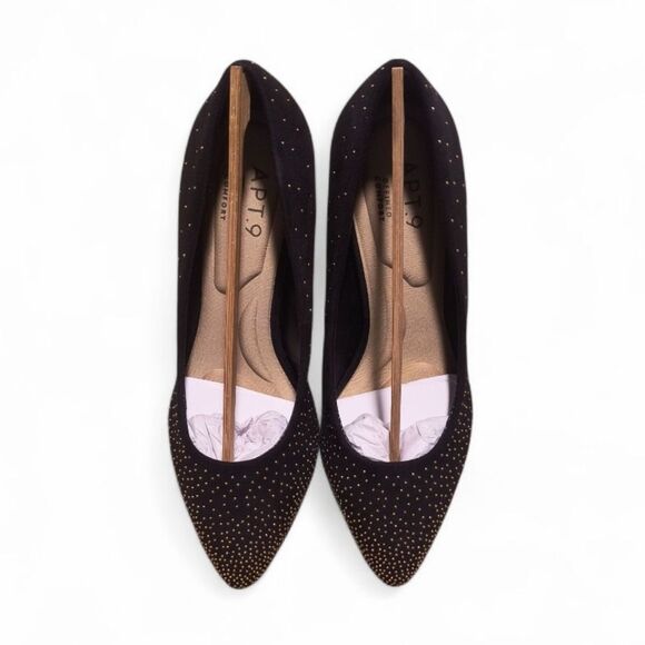 Apt. 9 Accent Studded Black Heels - Picture 6 of 9